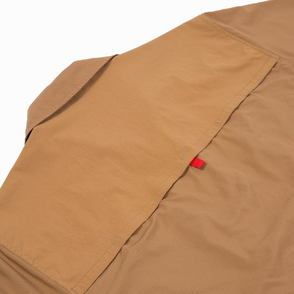 Topo Design Men's Long Sleeve Tech Shirt in Khaki - Picture 2 of 5